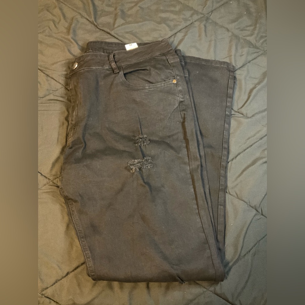 Black slim fit jeans with rips